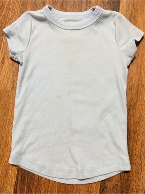 abercrombie kids Light Blue Ribbed Short Sleeve Tee